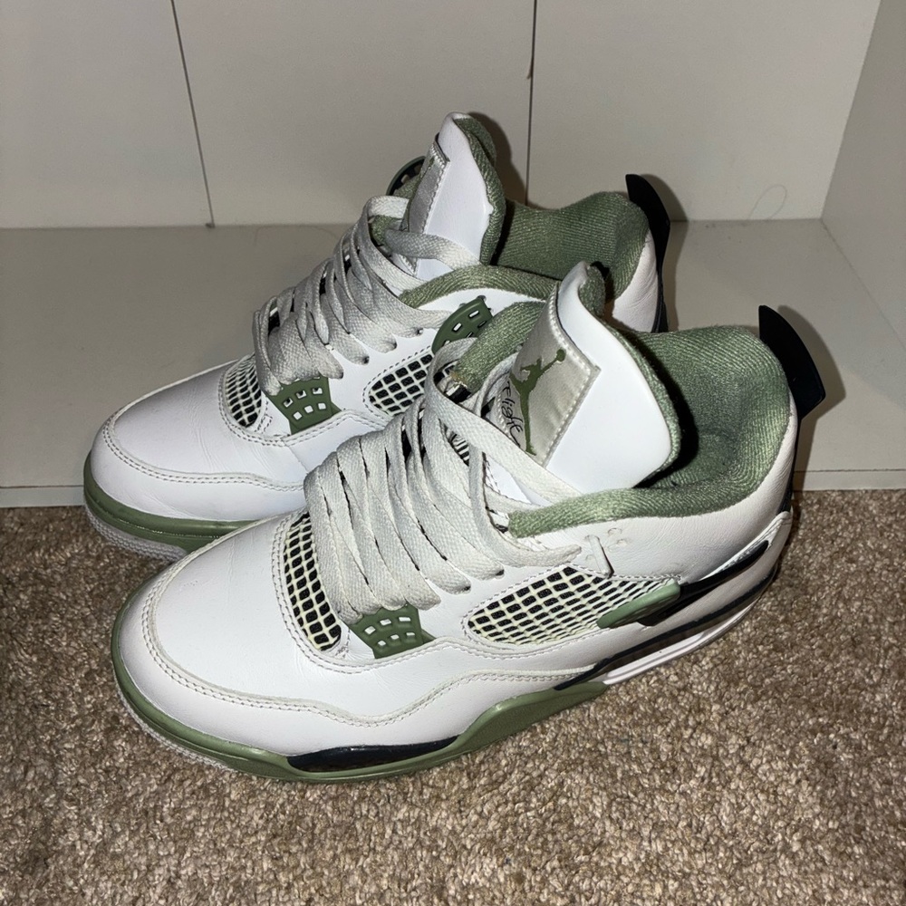 Jordan Men's White and Olive Sneakers
